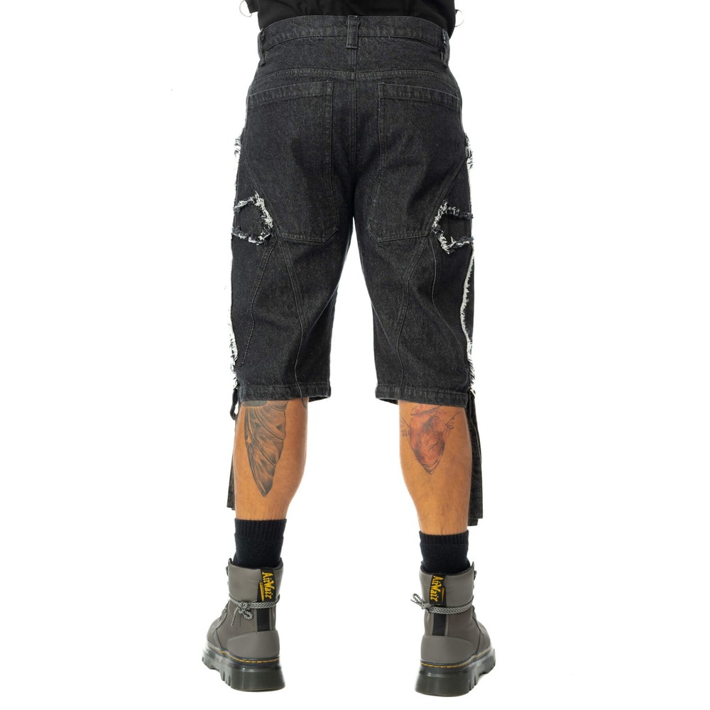 Poizen Industries - Crux Noctis Stonewash Korte broek - Zwart